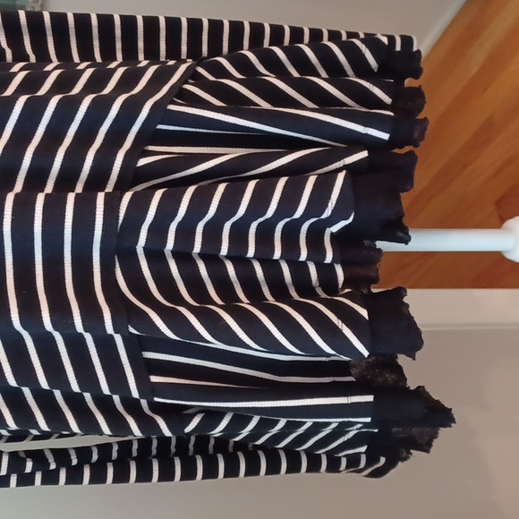 Free People Tangerine Black White Striped Oversized Peplum Top M - Picture 5 of 15